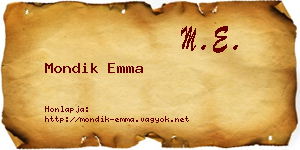 Mondik Emma névjegykártya