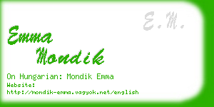 emma mondik business card